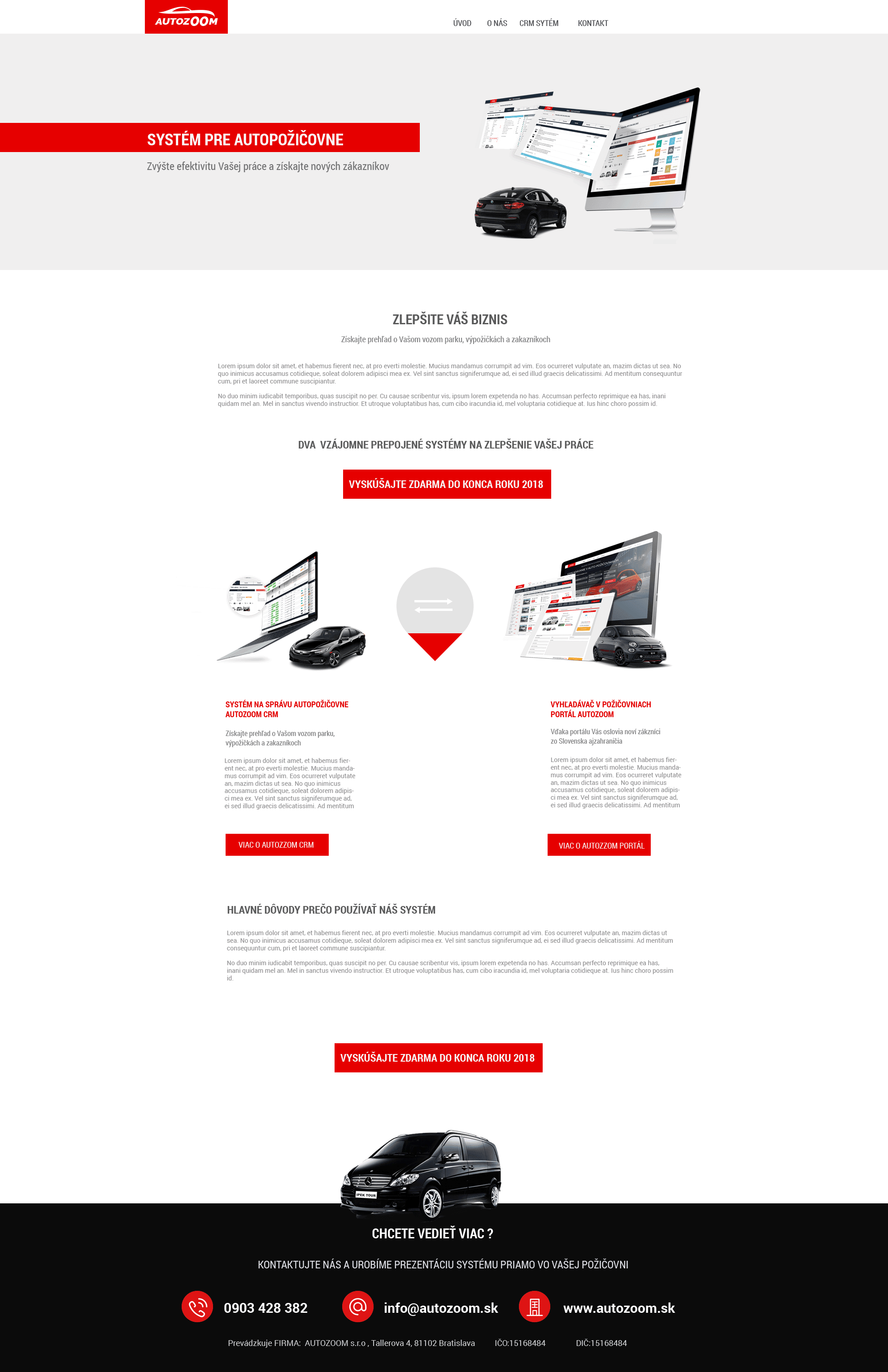 Tvorba prezentačnej webstránky pre systém pre autopožičovne